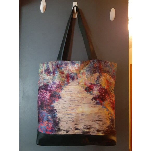 Claude Monet Impressionist Painting Tote Bag Green - Picture 2 of 9